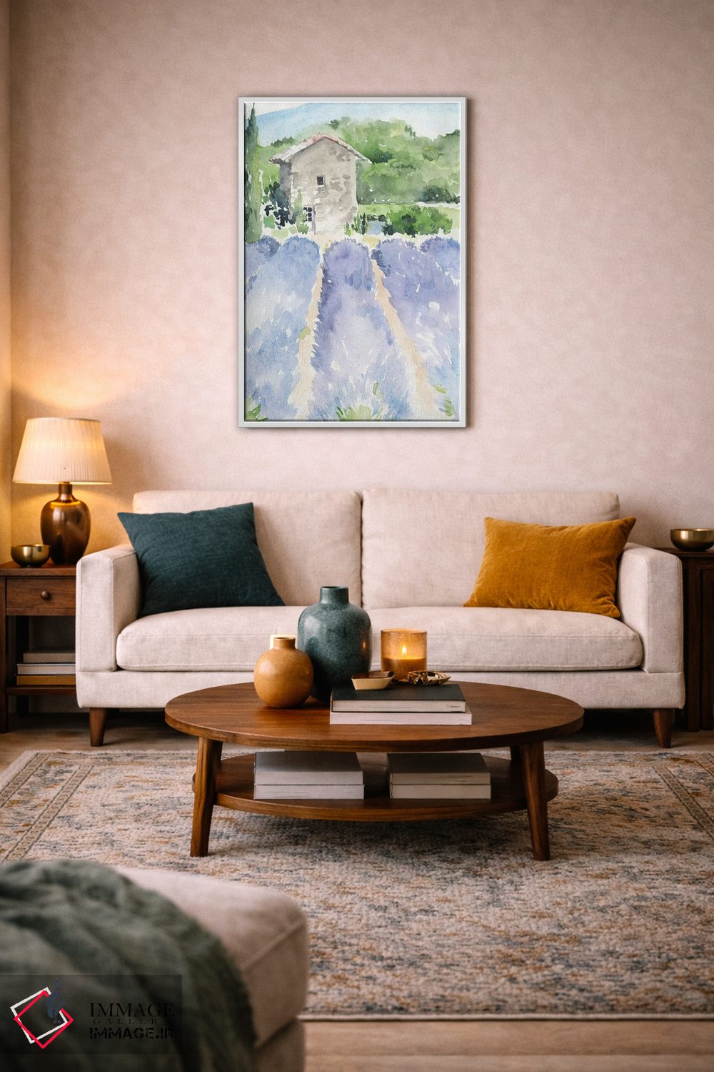 تابلو دکوراتیو مزارع اسطوخودوس ۱ اثر جنیفر پکستون پارکر - D2W