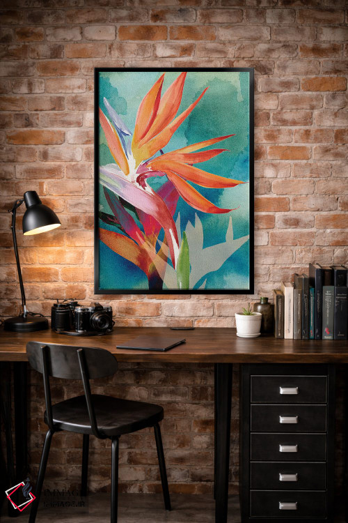 تابلو دکوراتیو پرندگان بهشتی زنده و پررنگ ۲ اثر جنیفر پکستون پارکر - D4B