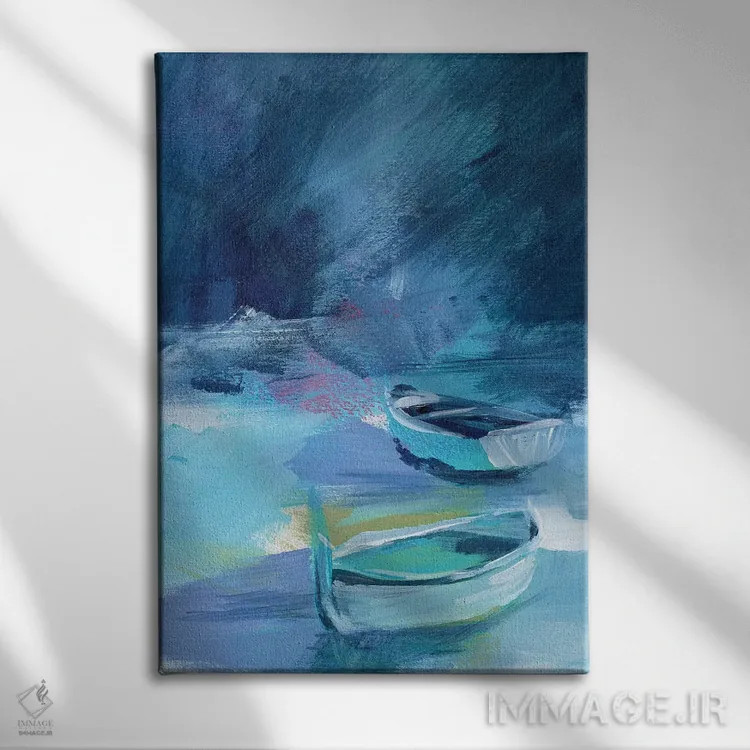 تابلو دکوراتیو قایق های خلیج کوچک ۲ اثر جنیفر پکستون پارکر - نمای روبهرو روی دیوار