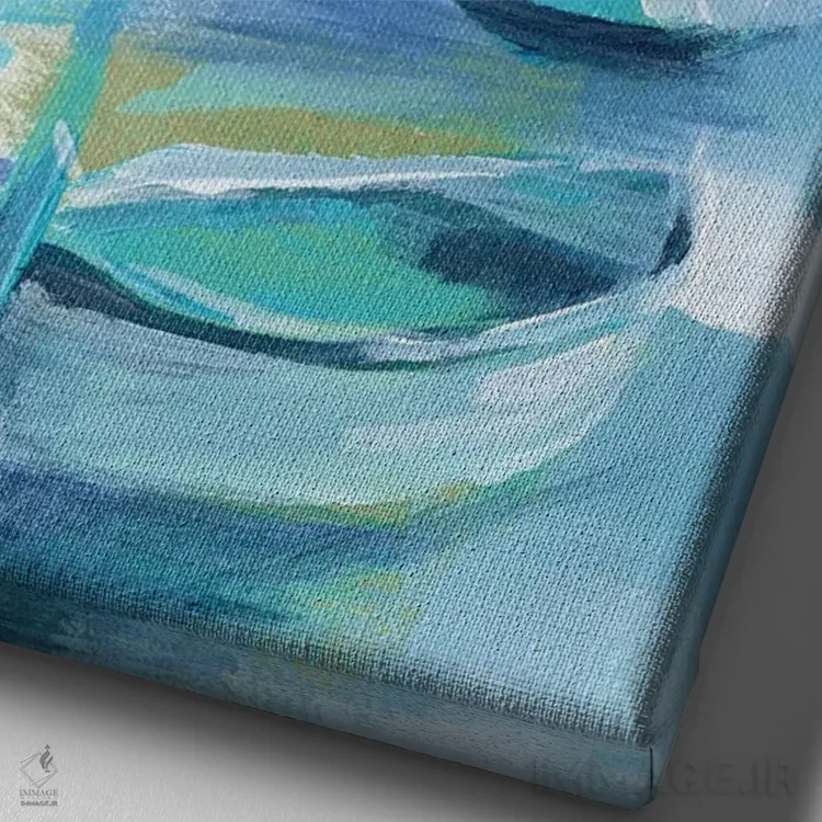 تابلو دکوراتیو قایق های خلیج کوچک ۲ اثر جنیفر پکستون پارکر - نمای نزدیک بافت بوم