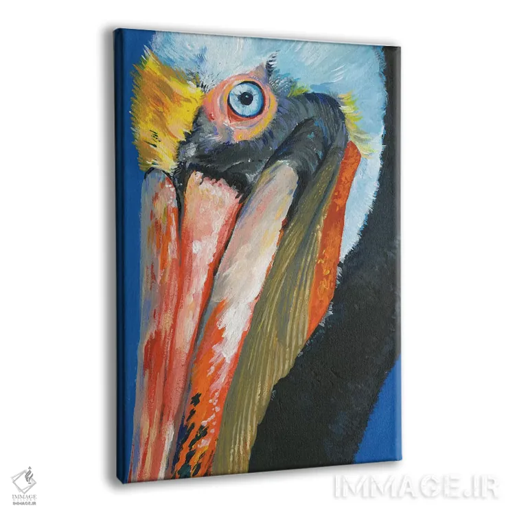 تابلو دکوراتیو پلیکان پرانرژی و رنگارنگ ۱ اثر جنیفر پکستون پارکر - نمای پرسپکتیو محصول