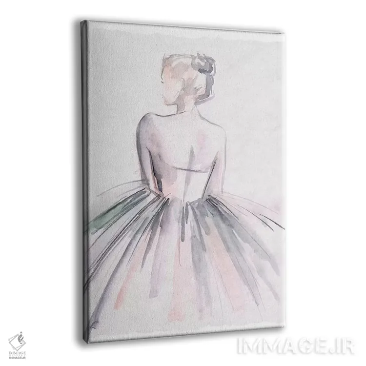 تابلو دکوراتیو رقاص باله با آبرنگ ۱ اثر جنیفر پکستون پارکر - نمای پرسپکتیو محصول