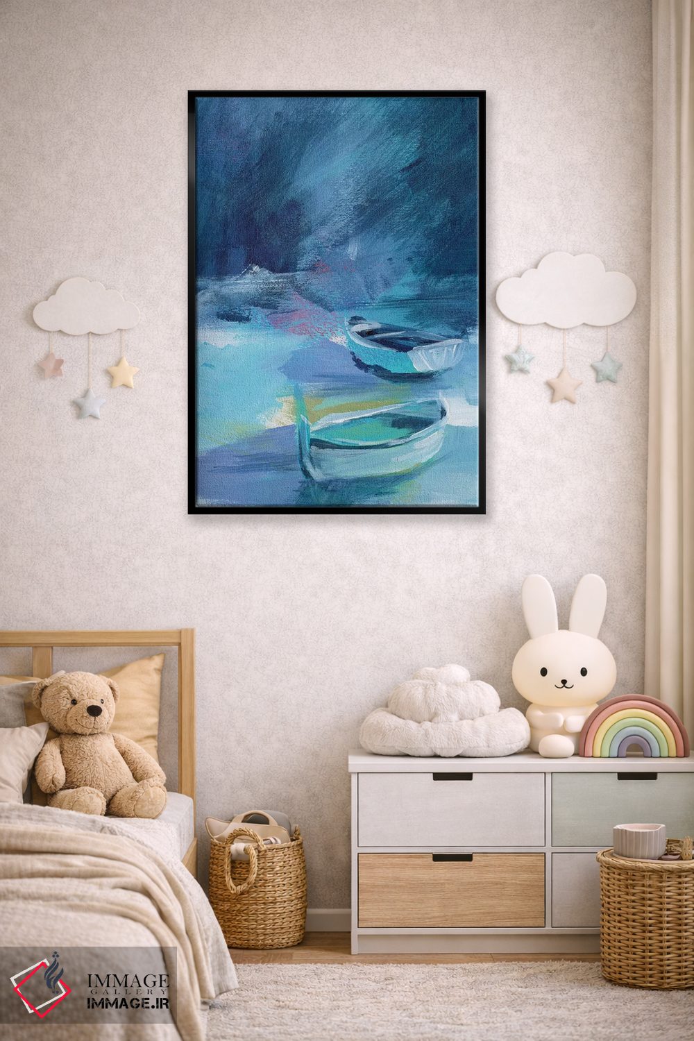تابلو دکوراتیو قایق های خلیج کوچک ۲ اثر جنیفر پکستون پارکر - D4B