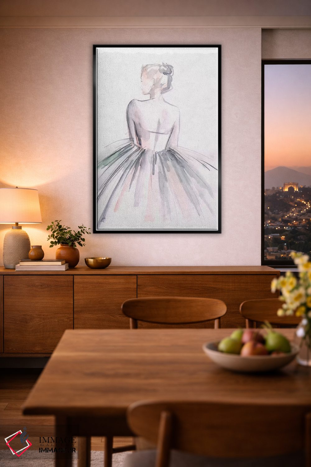 تابلو دکوراتیو رقاص باله با آبرنگ ۱ اثر جنیفر پکستون پارکر - D3B