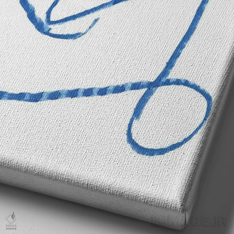 تابلو مینیمال چهره آبی ۱ اثر جنیفر پکستون پارکر - نمای نزدیک بافت بوم