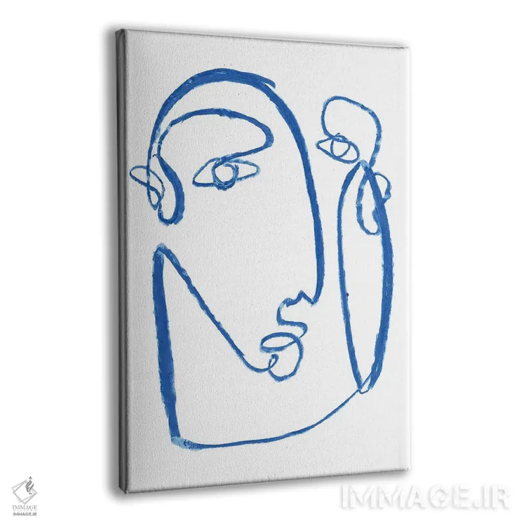 تابلو مینیمال چهره آبی ۲ اثر جنیفر پکستون پارکر - نمای پرسپکتیو محصول