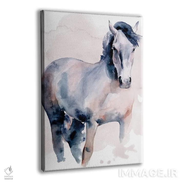 تابلو دکوراتیو اسب به سبک آبرنگ ۱ اثر جنیفر پکستون پارکر - نمای پرسپکتیو محصول