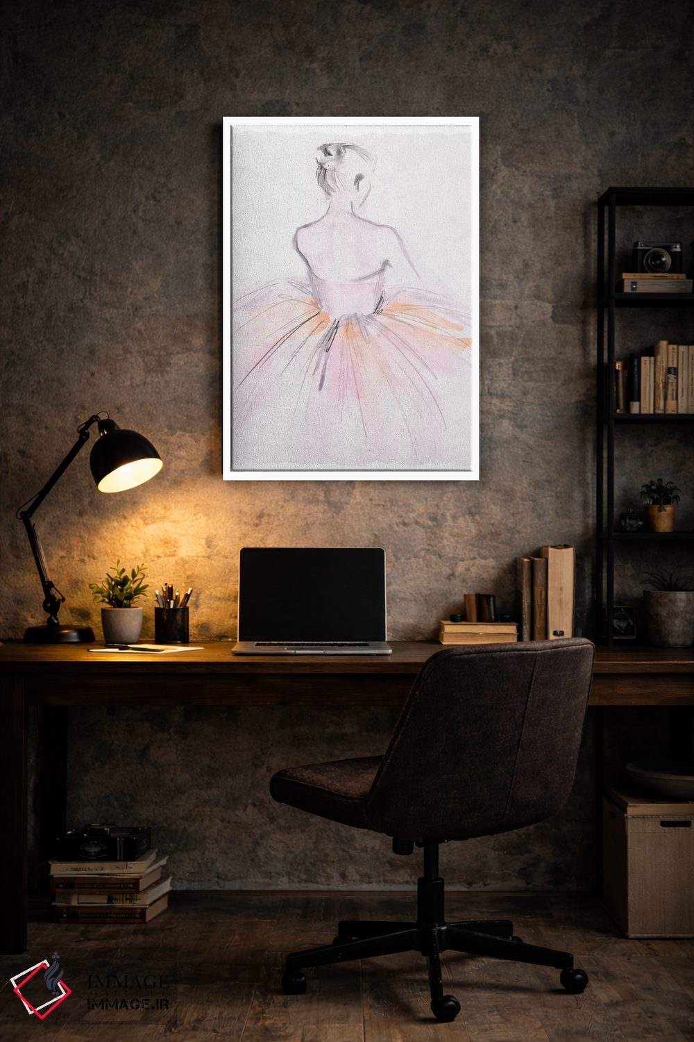 تابلو دکوراتیو رقاص باله با آبرنگ ۲ اثر جنیفر پکستون پارکر - D5W