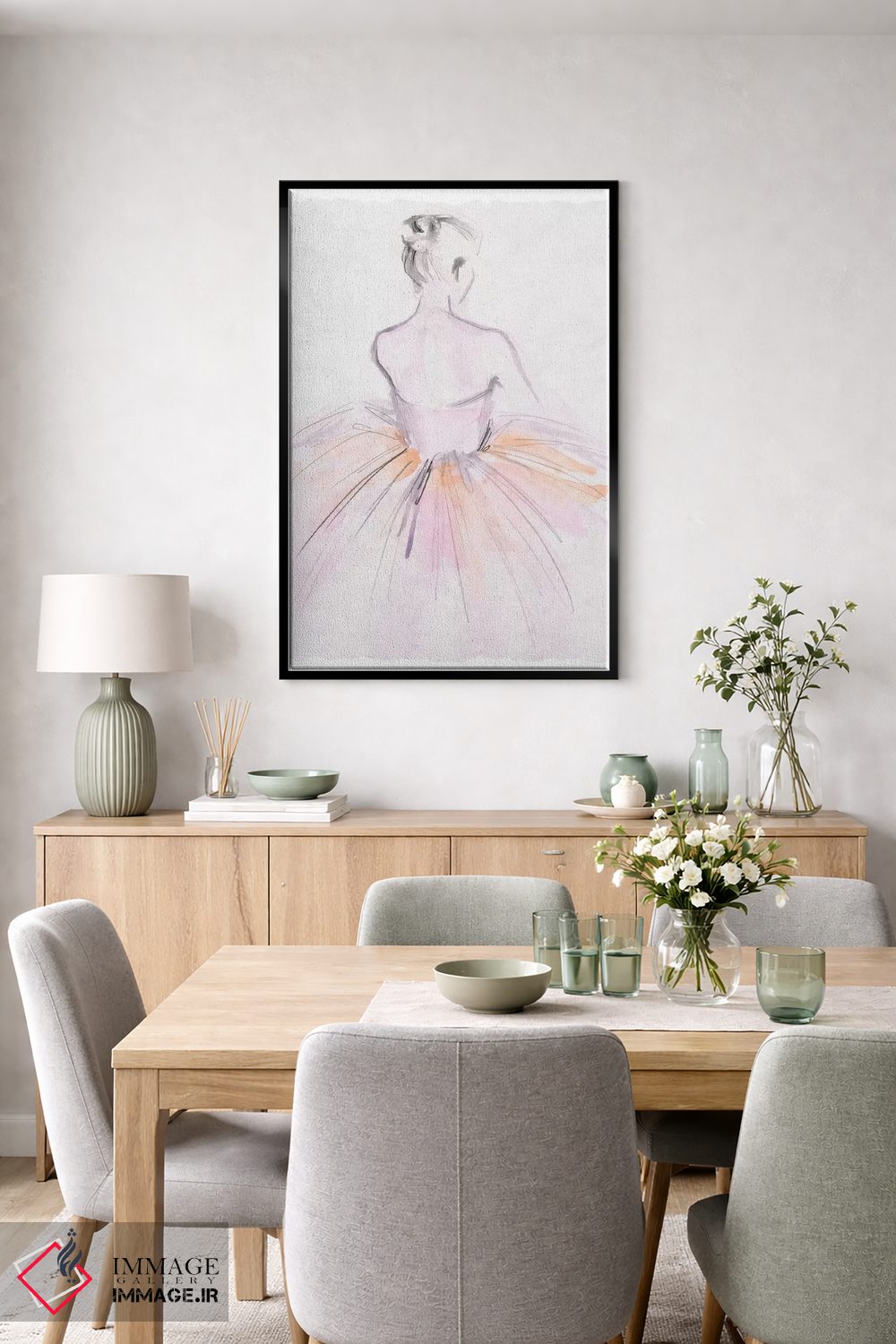 تابلو دکوراتیو رقاص باله با آبرنگ ۲ اثر جنیفر پکستون پارکر - D6B