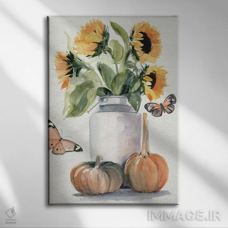 تابلو دکوراتیو آفتابگردان های پاییزی ۲ اثر جنیفر پکستون پارکر - نمای روبهرو روی دیوار