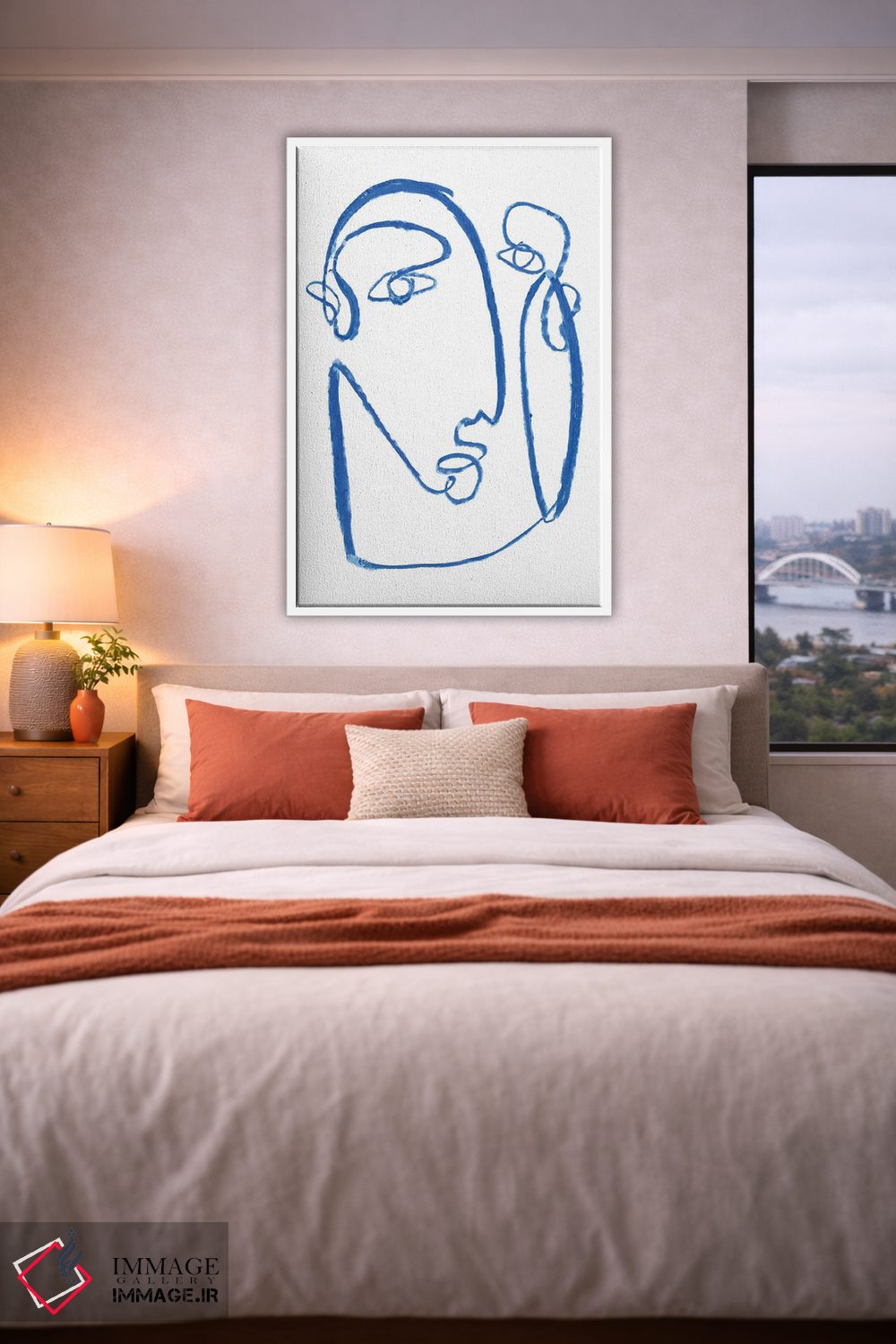 تابلو مینیمال چهره آبی ۲ اثر جنیفر پکستون پارکر - D2W