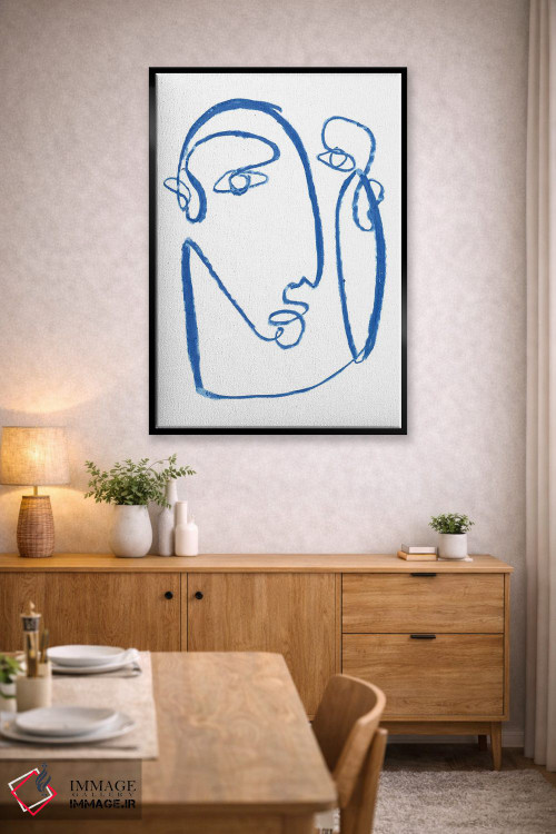 تابلو مینیمال چهره آبی ۲ اثر جنیفر پکستون پارکر - D5B