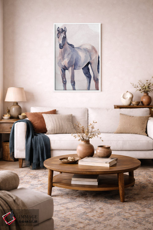 تابلو دکوراتیو اسب به سبک آبرنگ ۲ اثر جنیفر پکستون پارکر - D1W