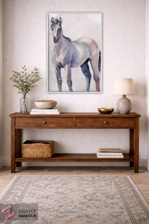 تابلو دکوراتیو اسب به سبک آبرنگ ۲ اثر جنیفر پکستون پارکر - D2W