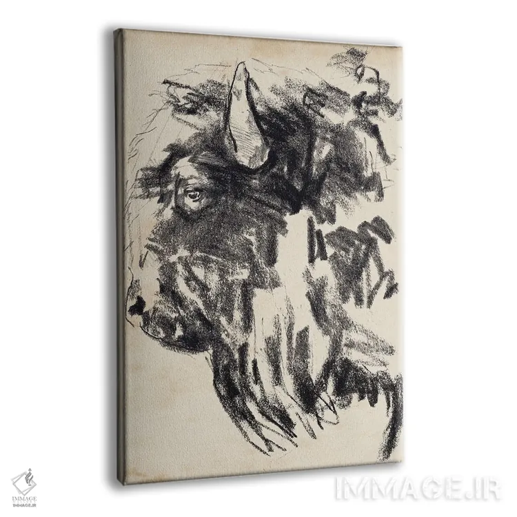 تابلو انتزاعی اشاره سر گاومیش کوهان دار ۲ اثر جنیفر پکستون پارکر - نمای پرسپکتیو محصول