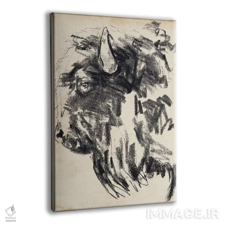 تابلو انتزاعی اشاره سر گاومیش کوهان دار ۲ اثر جنیفر پکستون پارکر - نمای پرسپکتیو محصول