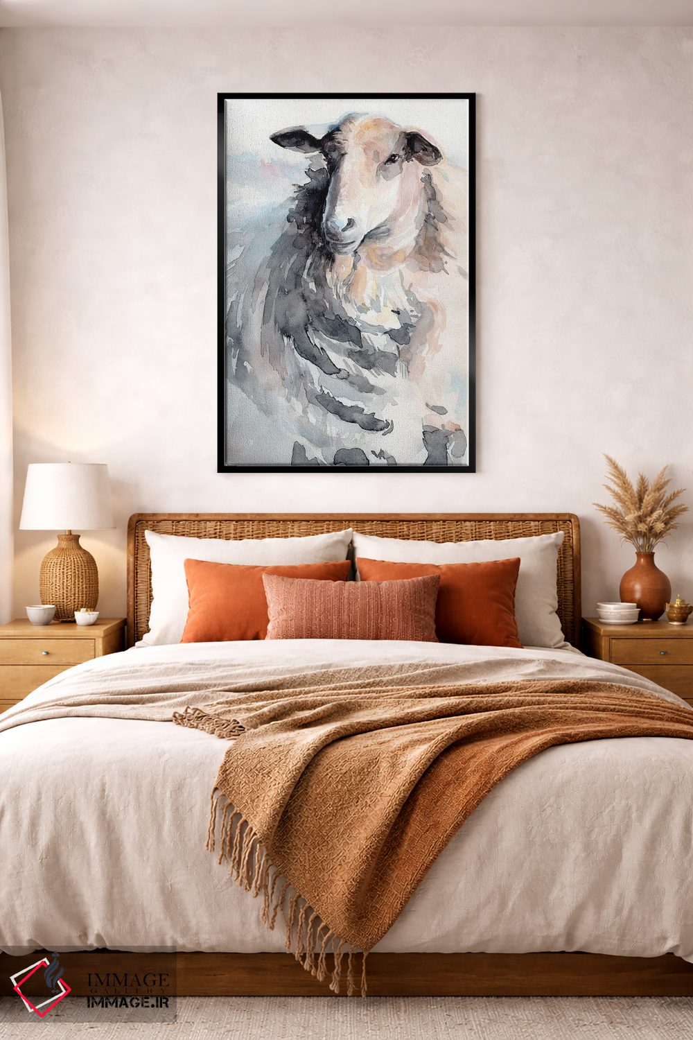 تابلو مدرن گوسفند با آبرنگ ۲ اثر جنیفر پکستون پارکر - D5B