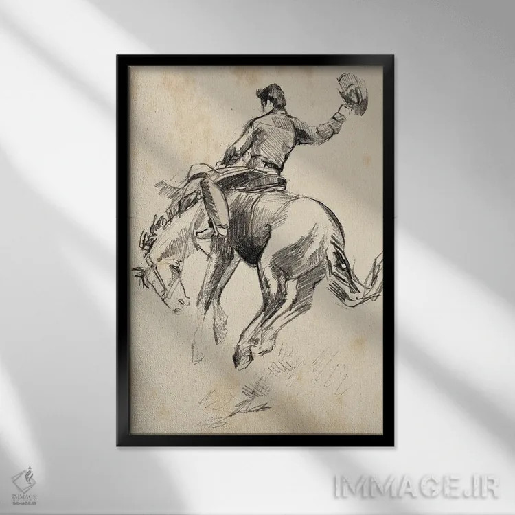 تابلو مینیمال پادشاه رودئو ۲ اثر جنیفر پکستون پارکر - نمای قابدار مشکی