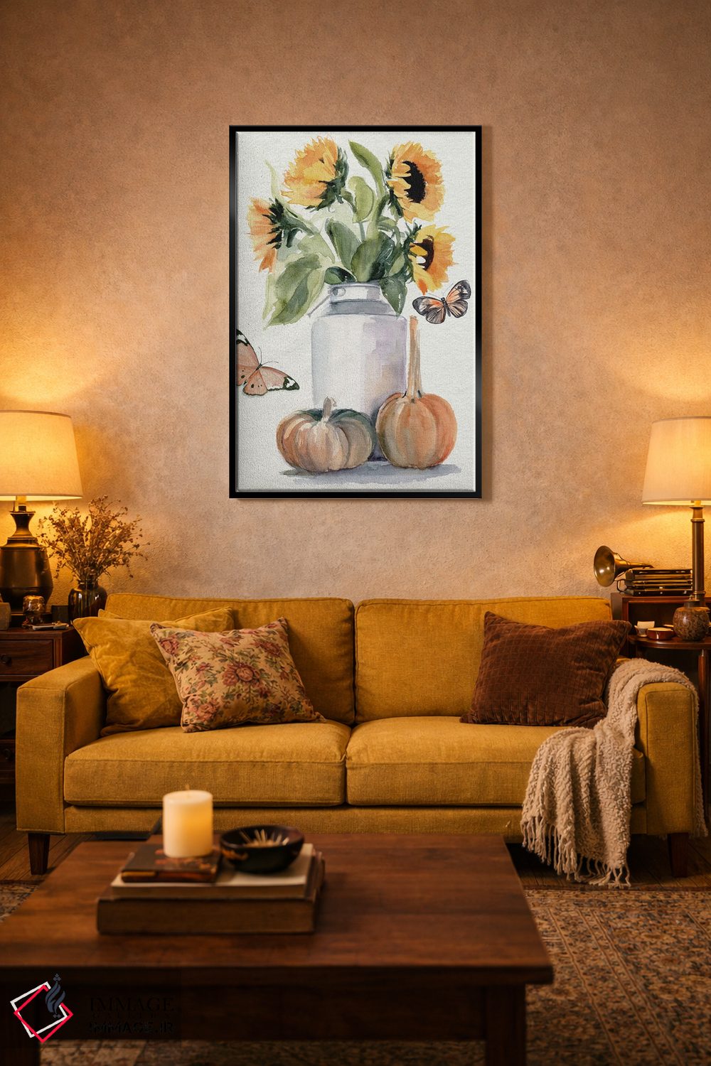 تابلو دکوراتیو آفتابگردان های پاییزی ۲ اثر جنیفر پکستون پارکر - D5B