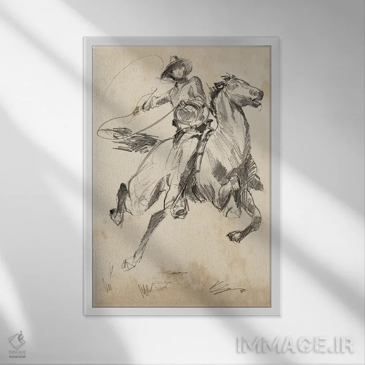 تابلو مینیمال پادشاه رودئو ۱ اثر جنیفر پکستون پارکر - نمای قابدار سفید