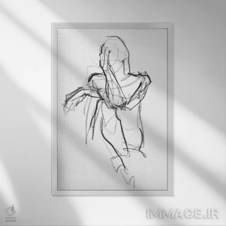 تابلو مینیمال تامل ۱ اثر جنیفر پکستون پارکر - نمای قابدار سفید