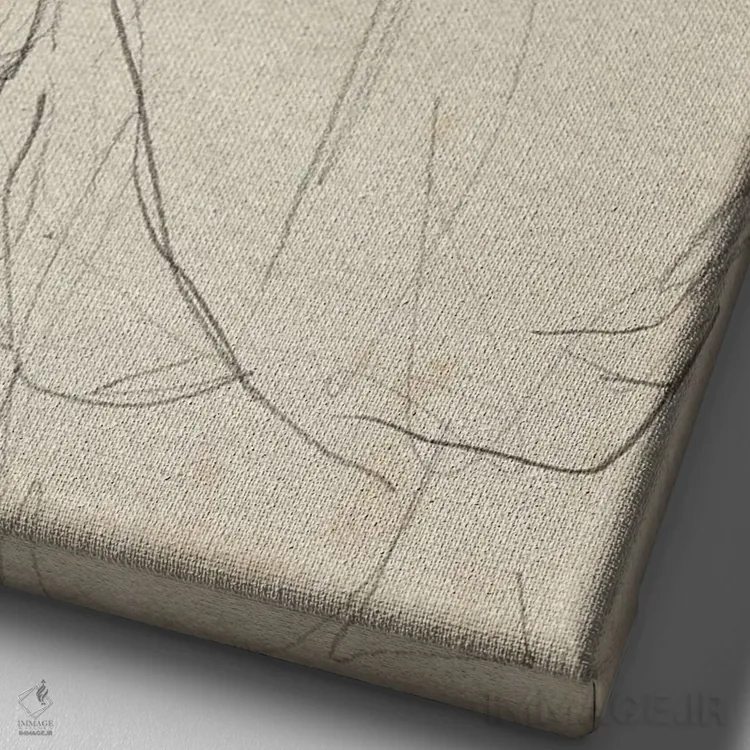 تابلو مدرن اسب با مهار به صورت طراحی ۲ اثر جنیفر پکستون پارکر - نمای نزدیک بافت بوم