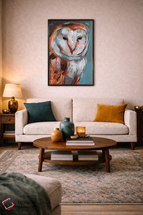 تابلو دکوراتیو جغد اپتیکی ۱ اثر جنیفر پکستون پارکر - D4B