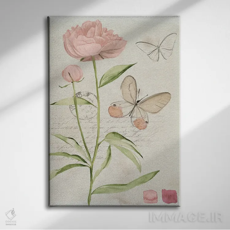 تابلو دکوراتیو گل های یادداشت مزرعه ۲ اثر جنیفر پکستون پارکر - نمای روبهرو روی دیوار