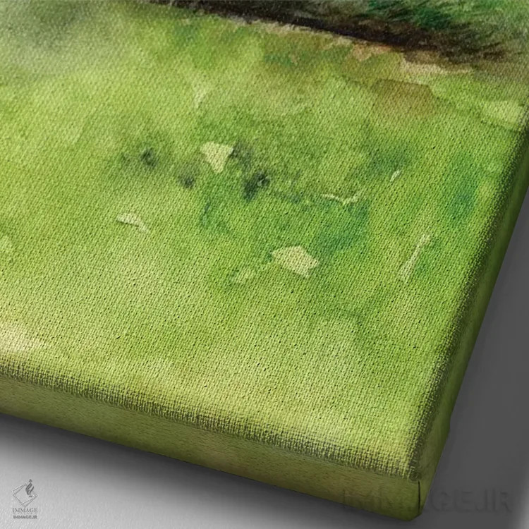 تابلو دکوراتیو زمان شروع بازی گلف ۲ اثر جنیفر پکستون پارکر - نمای نزدیک بافت بوم