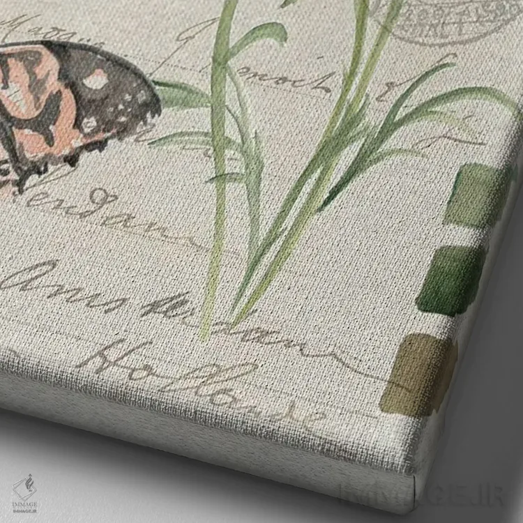 تابلو دکوراتیو گل های یادداشت مزرعه ۴ اثر جنیفر پکستون پارکر - نمای نزدیک بافت بوم