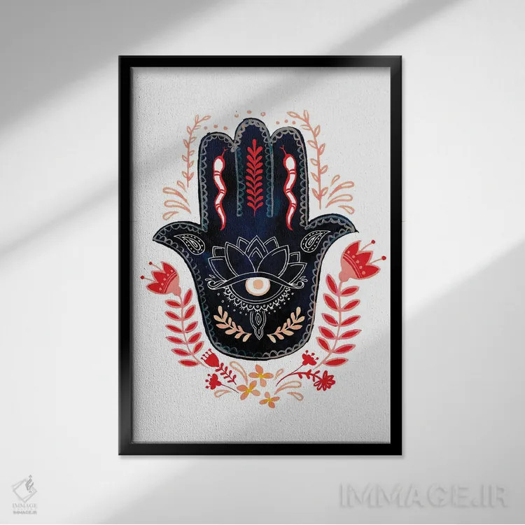 تابلو دکوراتیو همسای دست سنتی ۱ اثر جنیفر پکستون پارکر - نمای قابدار مشکی