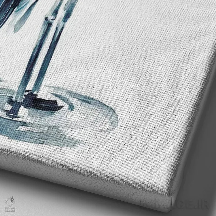 تابلو دکوراتیو هرون آبی ۱ اثر جنیفر پکستون پارکر - نمای نزدیک بافت بوم