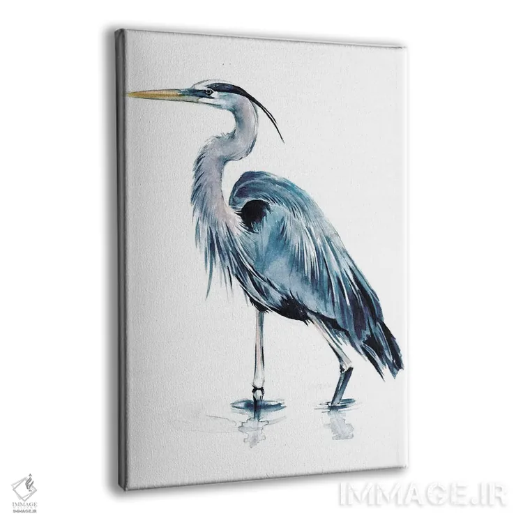 تابلو دکوراتیو هرون آبی ۲ اثر جنیفر پکستون پارکر - نمای پرسپکتیو محصول