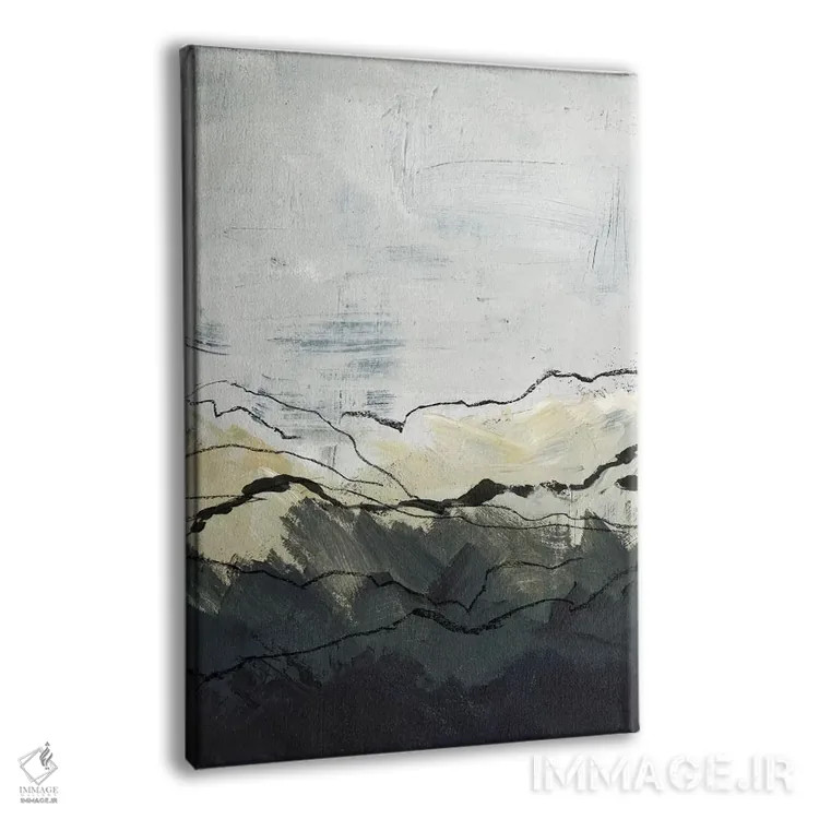 تابلو انتزاعی کوهستان های زمستانی ۱ اثر جنیفر پکستون پارکر - نمای پرسپکتیو محصول