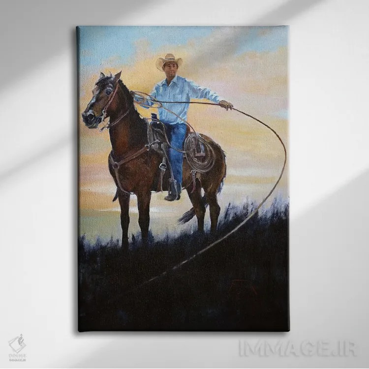 تابلو دکوراتیو کشاورز دامدار اثر یان پرلی - نمای روبهرو روی دیوار