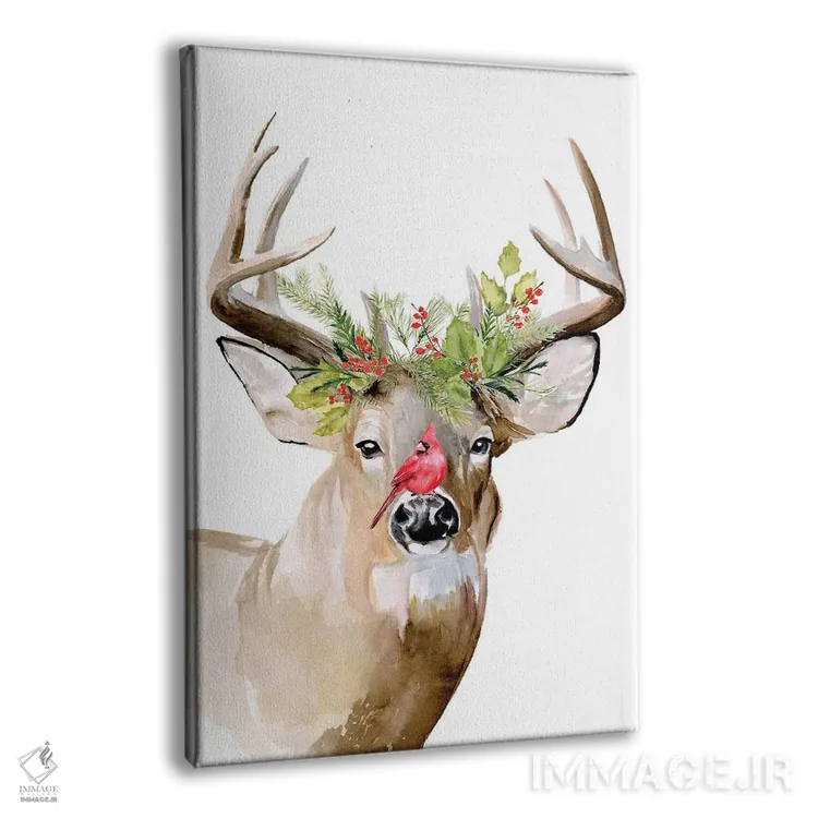 تابلو دکوراتیو گوزن تعطیلات ۲ اثر جنیفر پکستون پارکر - نمای پرسپکتیو محصول