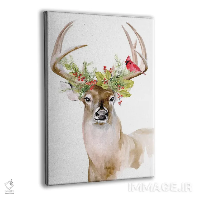 تابلو دکوراتیو گوزن تعطیلات ۱ اثر جنیفر پکستون پارکر - نمای پرسپکتیو محصول