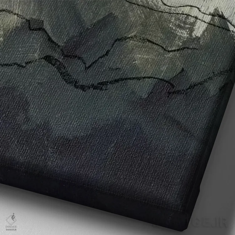 تابلو انتزاعی کوهستان های زمستانی ۱ اثر جنیفر پکستون پارکر - نمای نزدیک بافت بوم