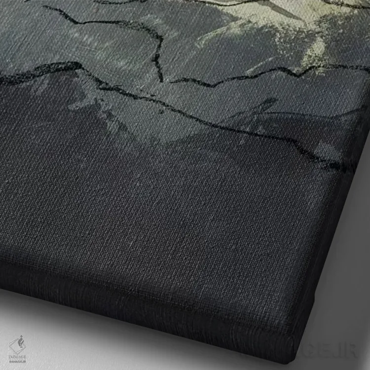 تابلو انتزاعی کوهستان های زمستانی ۲ اثر جنیفر پکستون پارکر - نمای نزدیک بافت بوم