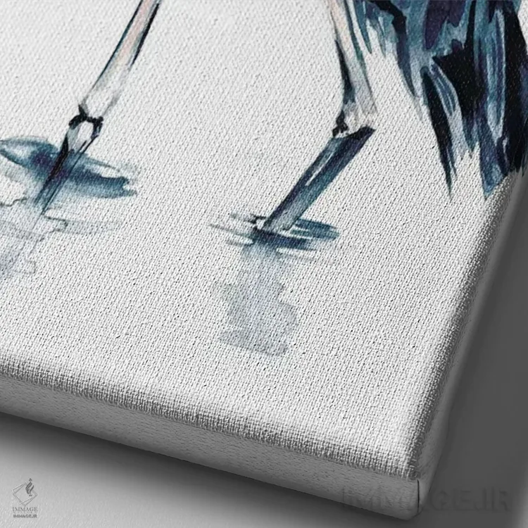 تابلو دکوراتیو هرون آبی ۲ اثر جنیفر پکستون پارکر - نمای نزدیک بافت بوم
