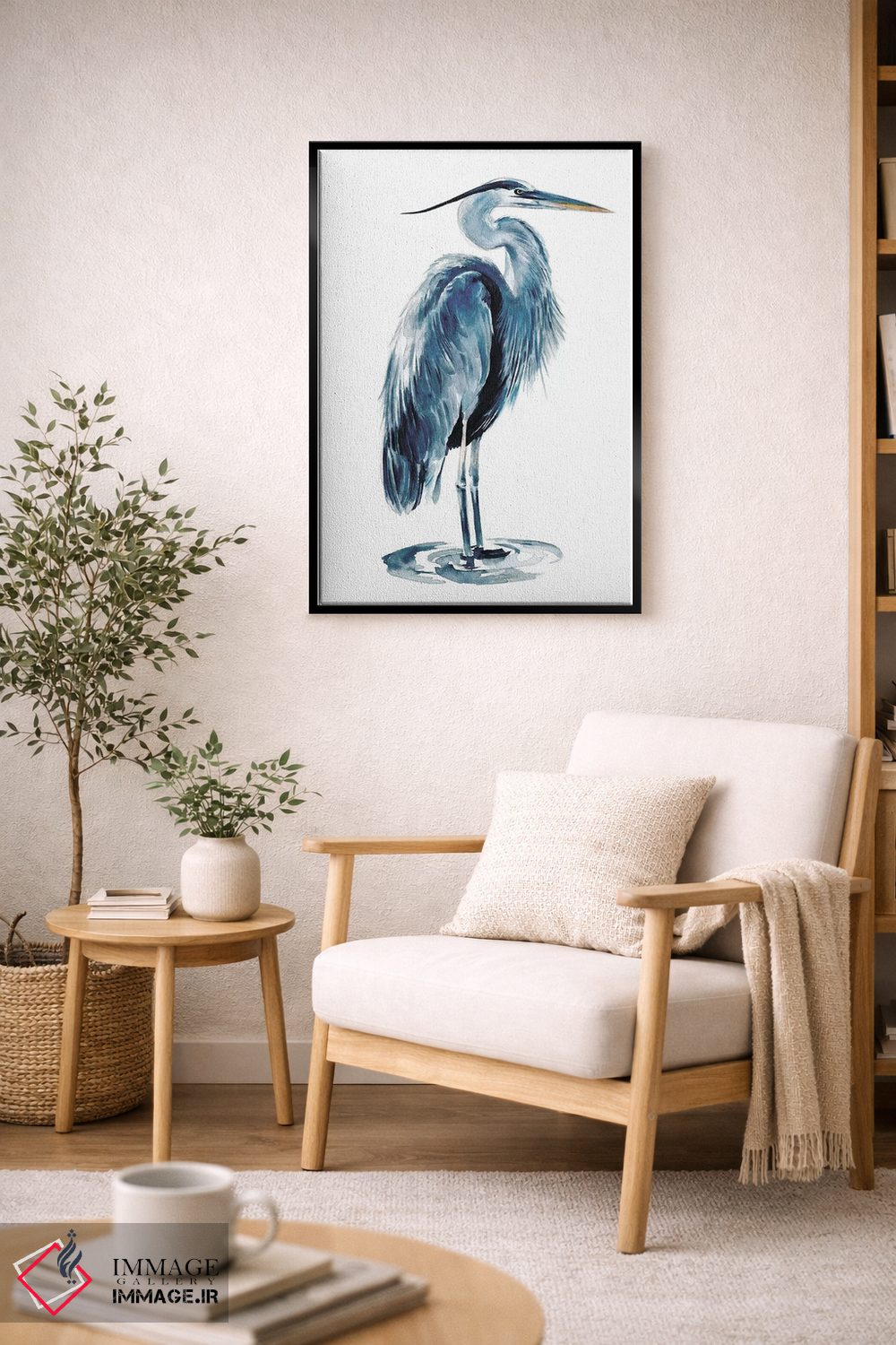 تابلو دکوراتیو هرون آبی ۱ اثر جنیفر پکستون پارکر - D2B