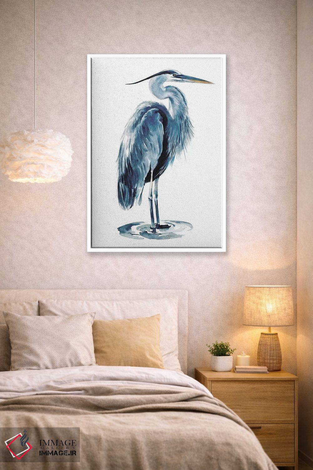 تابلو دکوراتیو هرون آبی ۱ اثر جنیفر پکستون پارکر - D1W