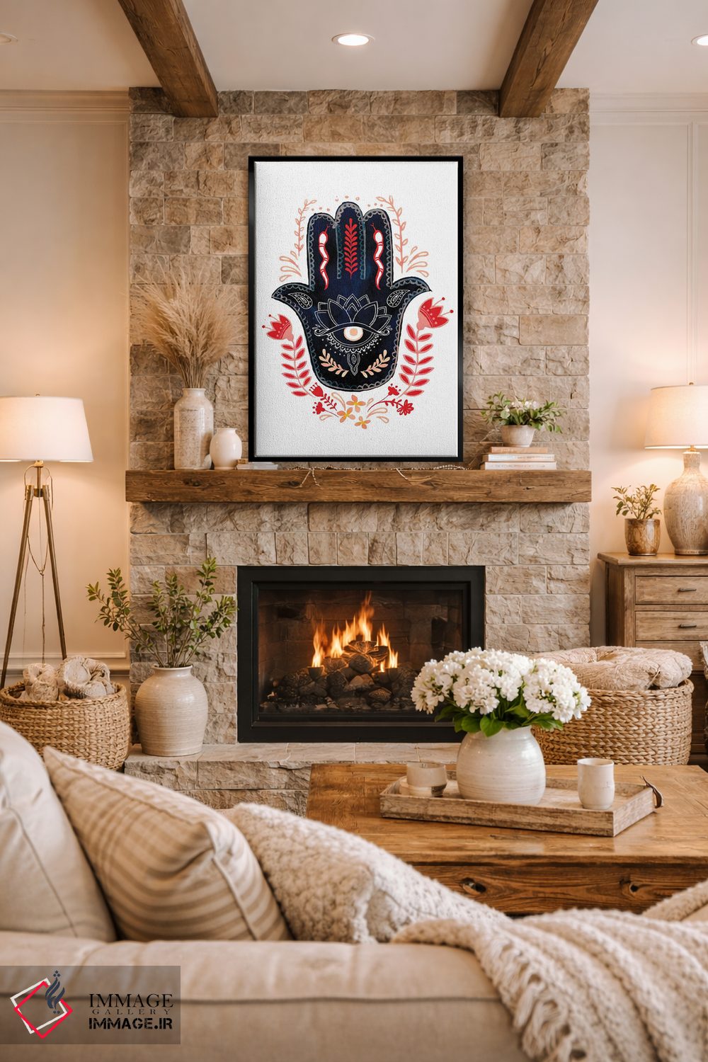 تابلو دکوراتیو همسای دست سنتی ۱ اثر جنیفر پکستون پارکر - D1B