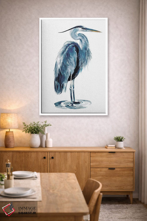 تابلو دکوراتیو هرون آبی ۱ اثر جنیفر پکستون پارکر - D4W