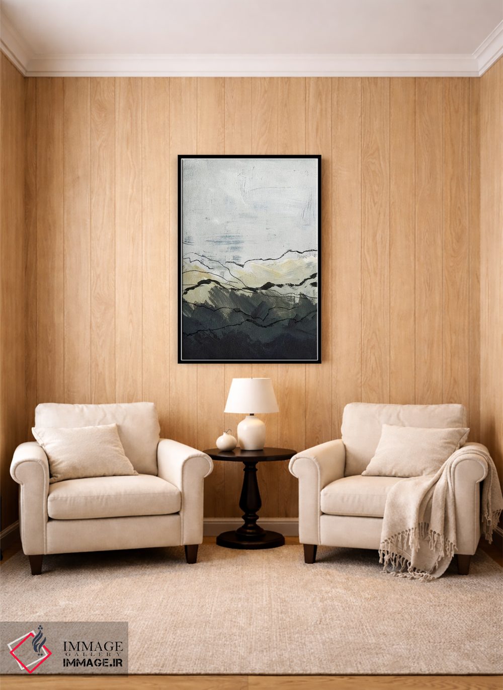 تابلو انتزاعی کوهستان های زمستانی ۱ اثر جنیفر پکستون پارکر - D3B