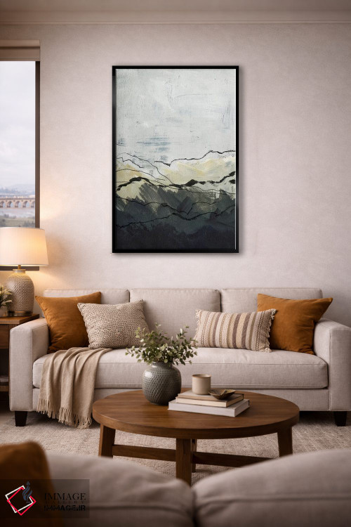 تابلو انتزاعی کوهستان های زمستانی ۱ اثر جنیفر پکستون پارکر - D4B