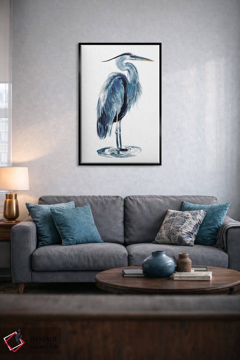 تابلو دکوراتیو هرون آبی ۱ اثر جنیفر پکستون پارکر - D5B