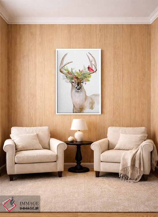 تابلو دکوراتیو گوزن تعطیلات ۱ اثر جنیفر پکستون پارکر - D2W