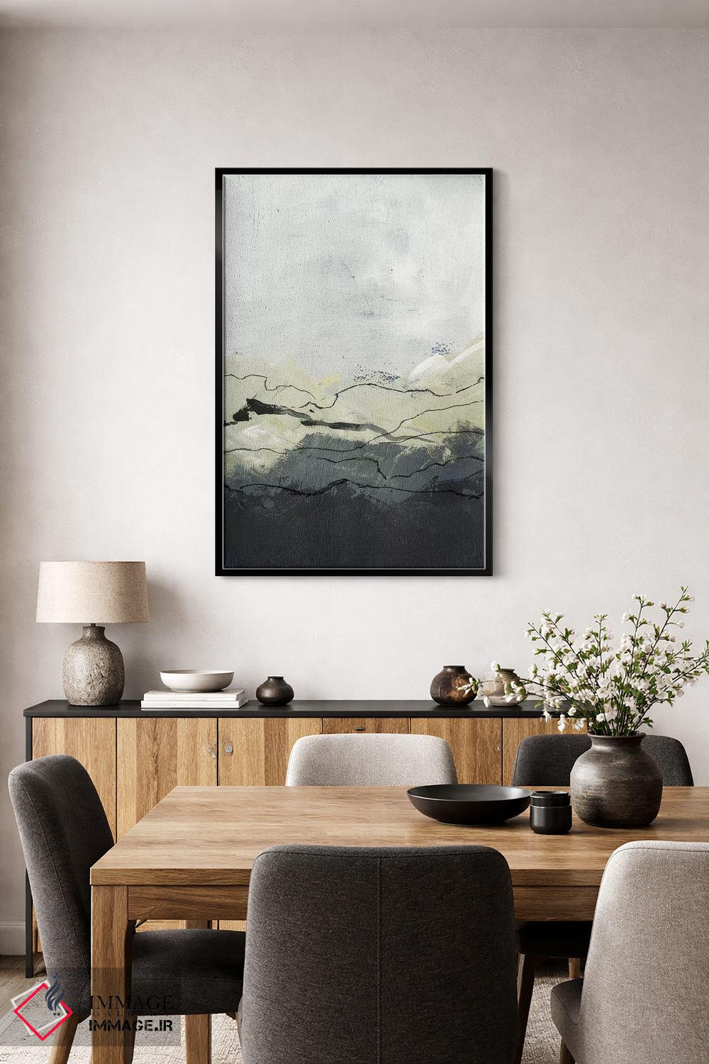 تابلو انتزاعی کوهستان های زمستانی ۲ اثر جنیفر پکستون پارکر - D2B