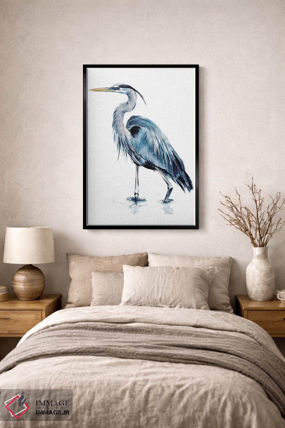 تابلو دکوراتیو هرون آبی ۲ اثر جنیفر پکستون پارکر - D3B